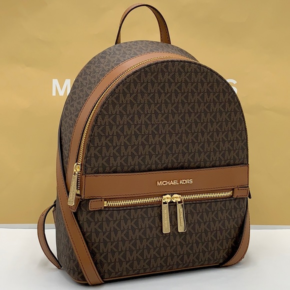Michael Kors Handbags - MICHAEL KORS KENLY MEDIUM BACKPACK BROWN SIGNATURE COLOR